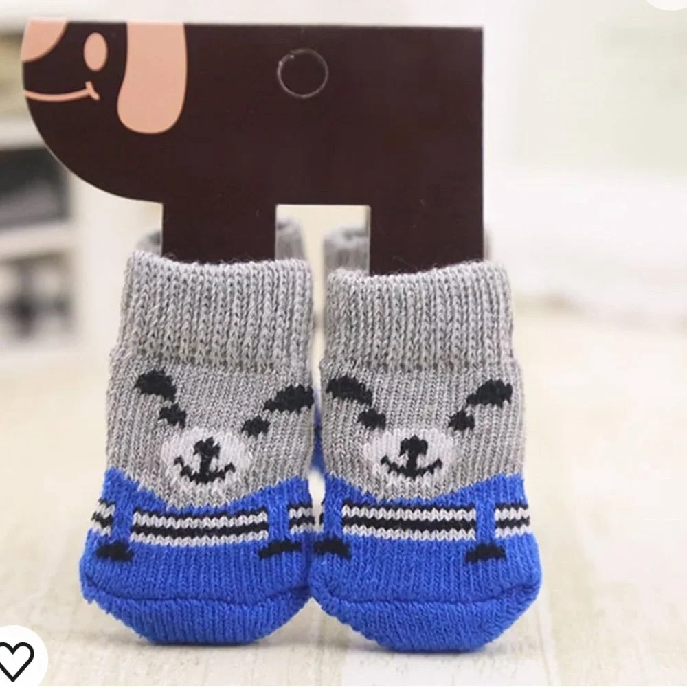 6Pairs of 4PCS Holiday Pet Anti-Slip Dog Socks